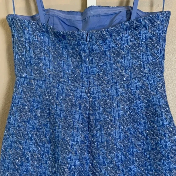 Anthropologie Textured Blue Strapless Jumpsuit - Picture 12 of 16